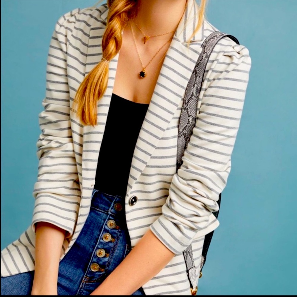 Anthropomorphie navy striped knit blazer NEW!